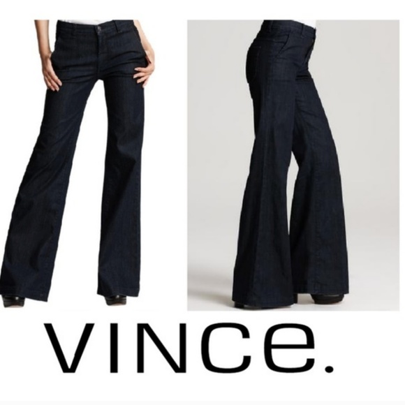 Vince Denim - Vince. Fonda wide-leg HR trousers sz 26 darkwash